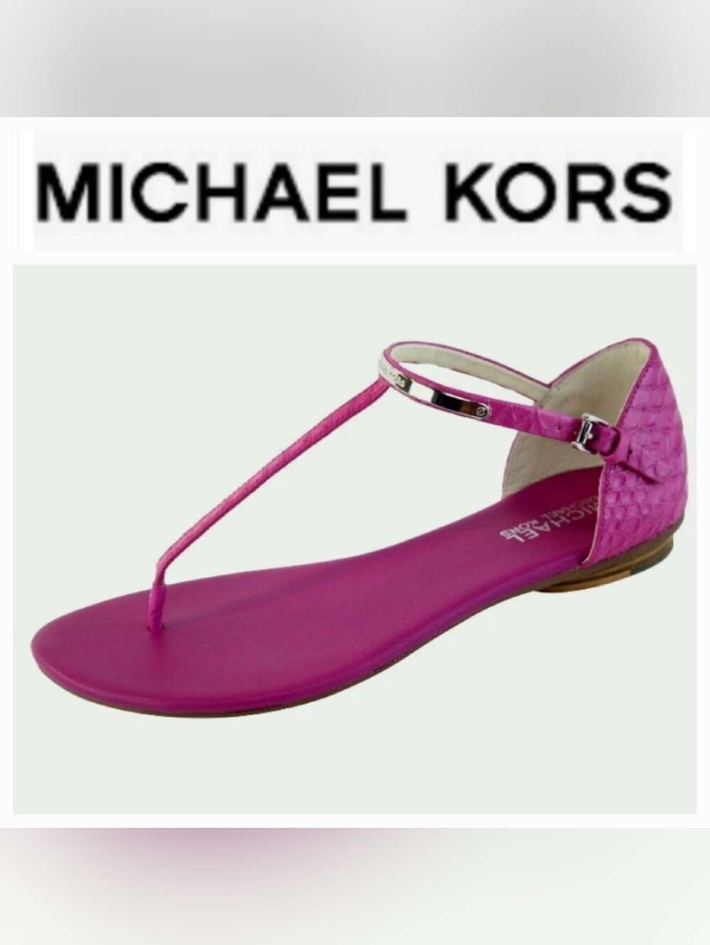 MICHAEL Michael Kors Kristen Thong Flat Sandals Fuchsia Pink Sz 8½